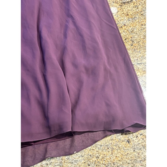 Mori Lee by Madeline Gardner Bridesmaid Dress Eggplant Purple Size 6 Full Length - Picture 9 of 13